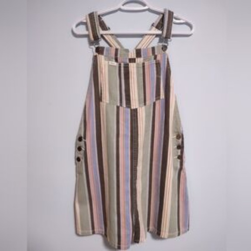 Striped Multi-Color Kids Overall Dress